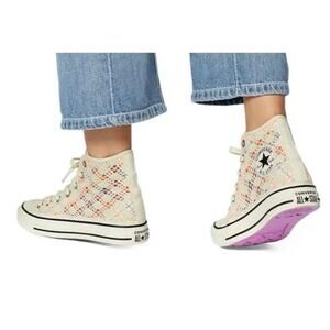 CONVERSE Women's Chuck Taylor All Star Boho Crochet High Top Shoe 9